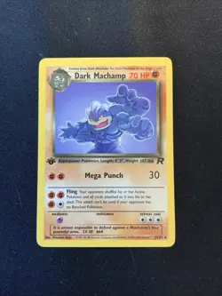 Dark Machamp 27/82 1st Edition Rare Team Rocket Pokemon Trading Card TCG - NM-LP - Image 1