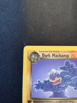 Dark Machamp 27/82 1st Edition Rare Team Rocket Pokemon Trading Card TCG - NM-LP - Image 2