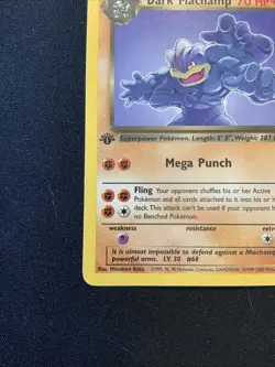 Dark Machamp 27/82 1st Edition Rare Team Rocket Pokemon Trading Card TCG - NM-LP - Image 5
