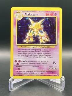 Alakazam 1/102 Base Set Unlimited (1999) Holo Rare Card Vintage WOTC Pokemon TCG - Image 1