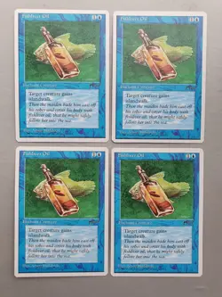 Fishliver Oil x4 PLAYSET MTG Chronicles (1995) Common Blue Enchant Creature NM - Image 1