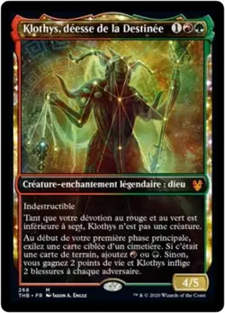 MTG Magic THB Showcase FOIL - Klothys, God of Destiny/deesse Destinee, French/VF - Image 1