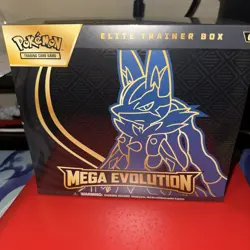 Pokemon TCG Mega Evolutions Elite Trainer Box ETB Lucario Art Factory Sealed - Image 1
