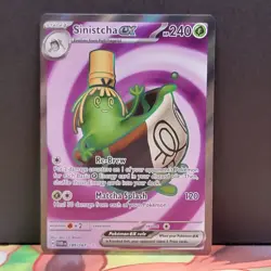 Sinistcha ex 189/167 Twilight Masquerade Ultra Rare Full Art Pokemon - Image 1