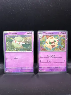 Pokemon -Whimsicott 019 & Cottonee 018- Phantasmal Flames Black Star PROMOS Rare - Image 1