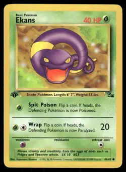 Pokemon Tcg Fossil WOTC NM Ekans [1st Edition] #46 - Image 1