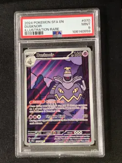 2024 POKEMON SFA EN-SHROUDED FABLE ILLUSTRATION RARE #070 DUSKNOIR PSA 9 - Image 1