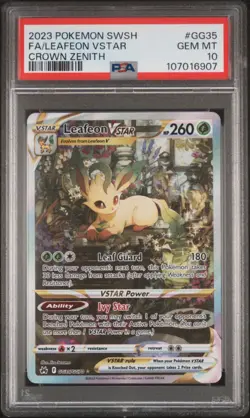 2023 Pokemon Leafeon VSTAR Crown Zenith Galarian Gallery Full Art GG35 PSA 10 - Image 1