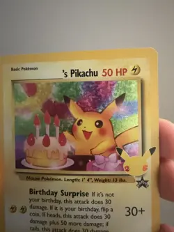 Pokemon Birthday Pikachu Holo 007/025 Celebrations 25th Anniversary 2021 NM - Image 4
