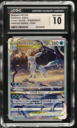 GLACEON VSTAR Crown Zenith Holo Trainer Gallery #GG40 CGC 10 Pokemon - Image 1