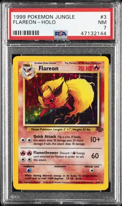 1999 POKEMON JUNGLE #3 FLAREON-HOLO PSA 7 - Image 1