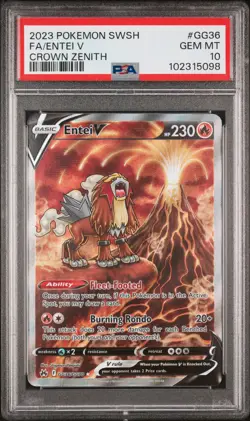 2023 Pokemon Sword And Shield Crown Zenith Entei V Fa Crown Zenith PSA 10 - Image 1