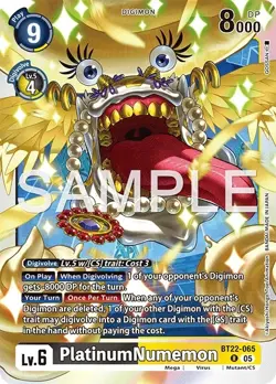 Digimon Cyber Eden BT22 - 065 PlatinumNumemon Rare Card - Image 1