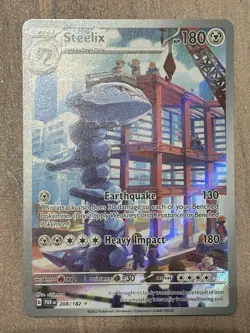 Pokemon TCG Steelix Paradox Rift Holo Card 208/182 Illustration Rare, Near Mint - Image 1