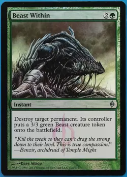 Beast Within FOIL New Phyrexia NM Green Uncommon MTG CARD (ID# 507305) ABUGames - Image 1
