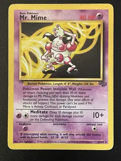 Pokemon TCG Mr. Mime 22/64 Non-Holo Card Jungle Set Rare vintage - Image 1