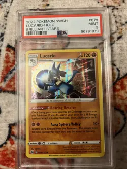 Pokemon TCG Lucario Holo Rare Card 079/172 Brilliant Stars - Image 1