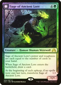 MTG FOIL Sage of Ancient Lore Werewolf of Ancient Hunger - Shadows over - Image 1