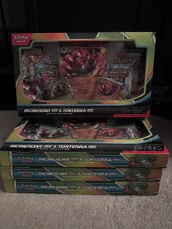 4x Pokemon TCG Incineroar ex and Torterra ex Special Collection Box-Read Desc. - Image 1