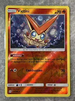 Victini 30/236 Pokemon TCG Sun Moon Sm-Cosmic Eclipse Reverse Holo (Near Mint) - Image 1