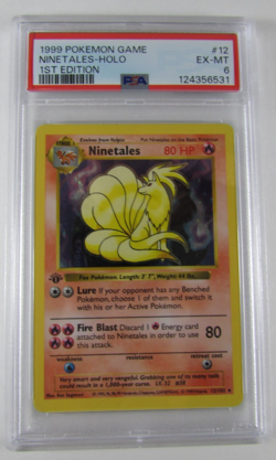 1999 Pokemon Game NINETALES HOLO 1st Edition Shadowless 12/102 PSA 6 EX-MT - Image 1