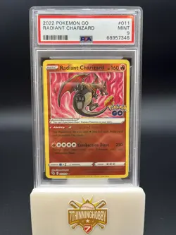 PSA 9 Mint Pokemon GO Radiant Charizard #011/078 Mint Shiny Charizard - Image 1