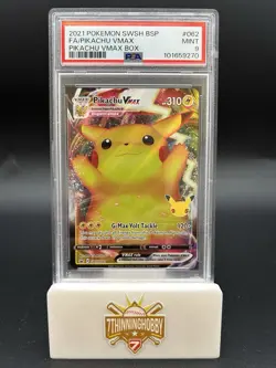 PSA 9 Pokemon Pikachu VMAX SWSH062 Celebrations Black Star Box Promo Mint - Image 1