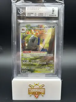Pokemon TCG Mabosstiff 218/198 Scarlet & Violet Illustration Full Art BGS 9 MINT - Image 1