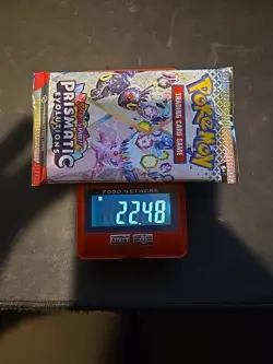 22.48g VERY HEAVY Prismatic Evolutions Pokemon Sealed Booster Pack New - Image 1