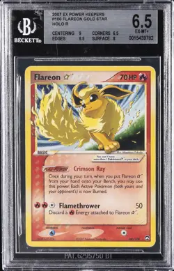 2007 POKEMON POWER KEEPERS GOLD STAR HOLO #100 FLAREON BGS 6.5 - Image 1