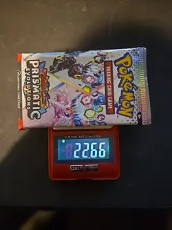 22.66g VERY HEAVY Prismatic Evolutions Pokemon Sealed Booster Pack New - Image 1