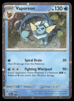 VAPOREON SVP 168 BLACK STAR PROMO POKEMON HOLO NM - Image 2