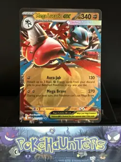 Pokemon Card Mega Lucario EX 077/132 Double Rare Mega Evolution Base Set NM - Image 1