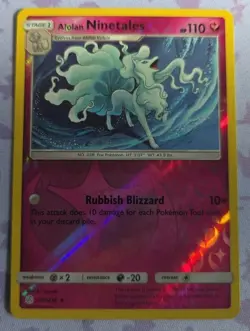 Alolan Ninetails 145/236 Cosmic Eclipse Reverse Holo Pokemon Card LP+ - Image 1