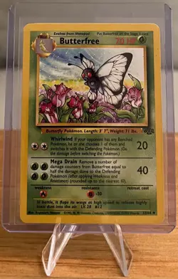 Butterfree #12 Non-Holographic Pokemon Card LP 33/64 Uncommon Jungle Set 1999 - Image 1