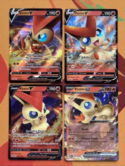[4x] Pokemon Card Lot: Victini - Holo Ultra Rare - V & ex *Near Mint* - Image 1
