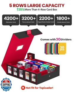 Gomyrod Trading Card Storage Box, 5-Row Card Case with Commander Display and - Image 3