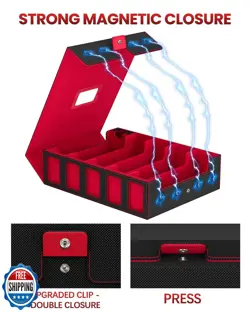 Gomyrod Trading Card Storage Box, 5-Row Card Case with Commander Display and - Image 5