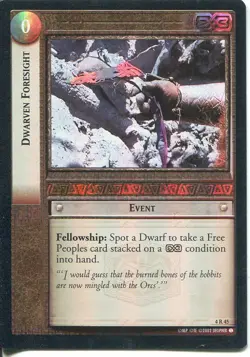 Lord Of The Rings CCG Foil Card TTT 4.R45 Dwarven Foresight - Image 1