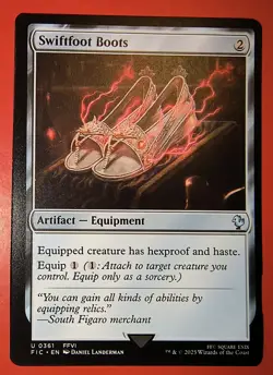 MTG, MAGIC: SWIFTFOOT BOOTS FIC, UNCOMMON, 0361- NM - REGULAR FINISH - Image 1