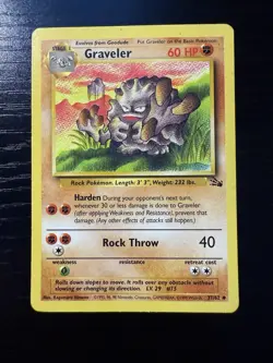 Pokemon - Graveler 37/62 Fossil 1st Edition Regular Uncommon LP 1999 - Image 1