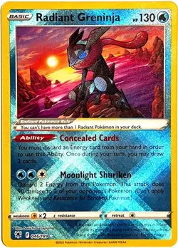 Pokemon TCG Sword & Shield Astral Radiance Rare Radiant Radiant Greninja #46 - Image 1