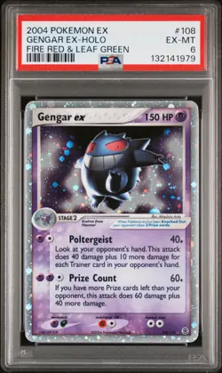 2004 POKEMON EX FIRE RED & LEAF GREEN #108 GENGAR EX-HOLO PSA 6 - Image 1