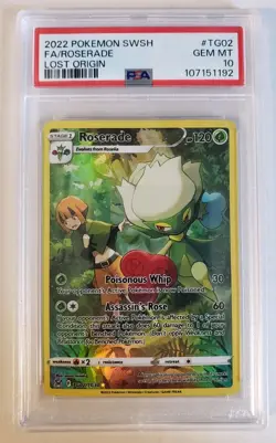 2022 Pokemon TCG Roserade Sword & Shield Lost Origin #TG02 PSA 10 - Image 1