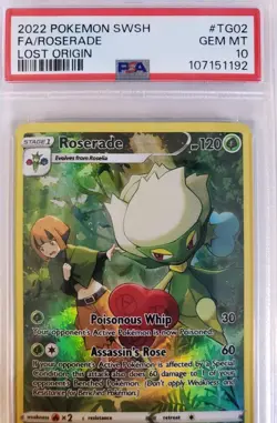 2022 Pokemon TCG Roserade Sword & Shield Lost Origin #TG02 PSA 10 - Image 2
