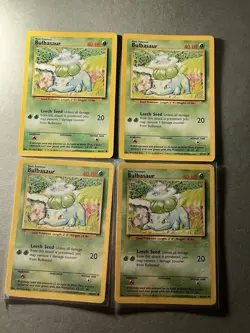 Pokemon TCG Bulbasaur Lot of 4 44/102 Base Set Vintage 1999 Wotc NM - Image 1