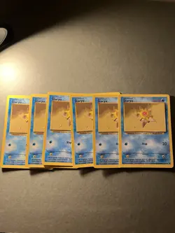 Pokemon TCG Staryu 65/102 Lot of 6 Base Set Unlimited Common NM Vintage WOTC - Image 1