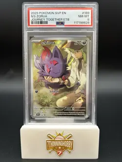 2025 Pokemon SVP EN N's Zorua #189 Journey Together ETB - PSA 8 - Image 1