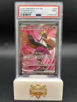2024 POKEMON SFA EN-SHROUDED FABLE ULTRA RARE #084 FEZANDIPITI EX PSA 9 - Image 1