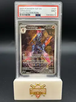 2024 POKEMON SSP EN SURGING SPARKS ILLUSTRATION RARE 197 CERULEDGE PSA 9 TCG - Image 1